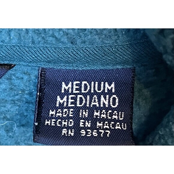 Vintage St Johns Bay SB Sport Mens Medium Teal Quarter Zip Fleece Pullover - Picture 3 of 7